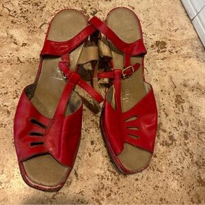Vintage cherry red sandal heels